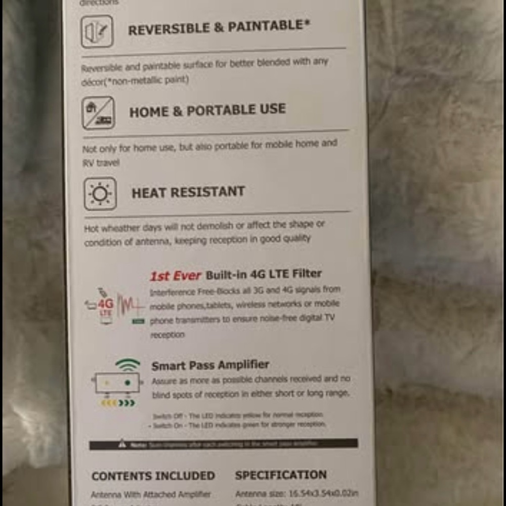 ANTOP Set of 2 Paper thin Indoor TV Antenna NEW Great Range 4G LTE - Picture 6 of 9